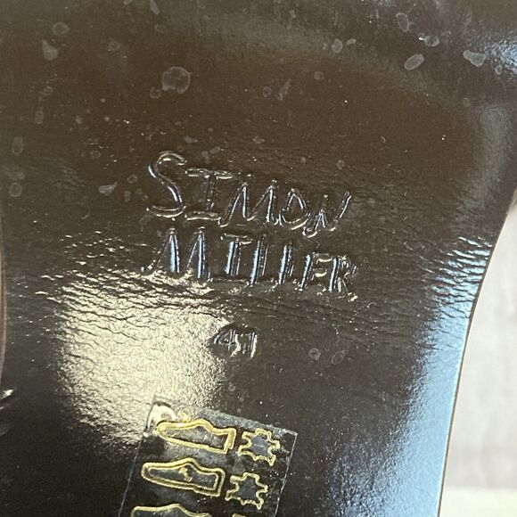 SIMON MILLER Shoes Womens 41EU 11US Low Raid Textured Leather Platform Mules - Picture 8 of 10